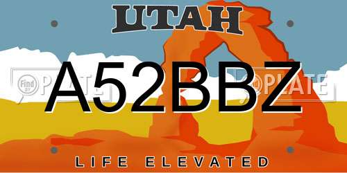 A52BBZ Utah License Plate
