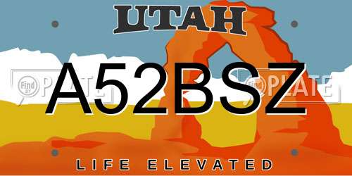 A52BSZ Utah License Plate