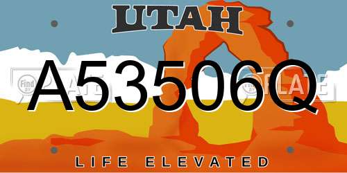 A53506Q Utah License Plate