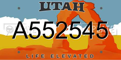 A552545 Utah License Plate
