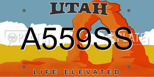 A559SS Utah License Plate