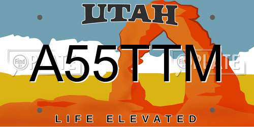 A55TTM Utah License Plate