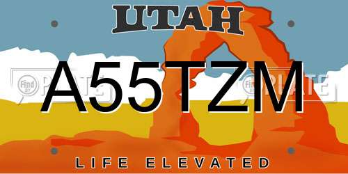 A55TZM Utah License Plate