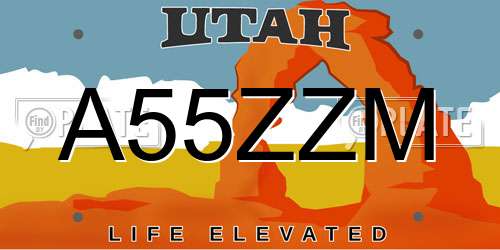 A55ZZM Utah License Plate