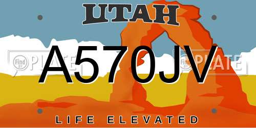 A570JV Utah License Plate