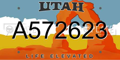 A572623 Utah License Plate