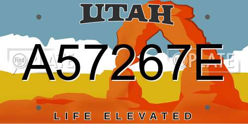 A57267E Utah License Plate