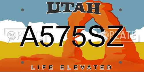 A575SZ Utah License Plate