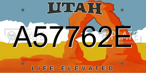 A57762E Utah License Plate