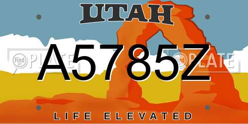 A5785Z Utah License Plate