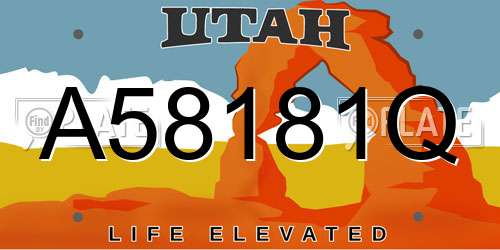 A58181Q Utah License Plate