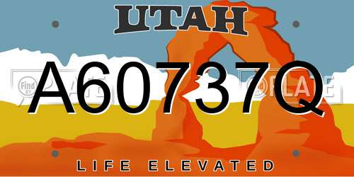 A60737Q Utah License Plate