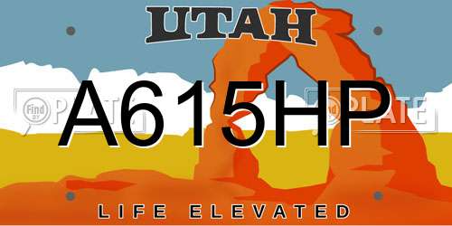A615HP Utah License Plate