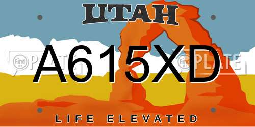 A615XD Utah License Plate