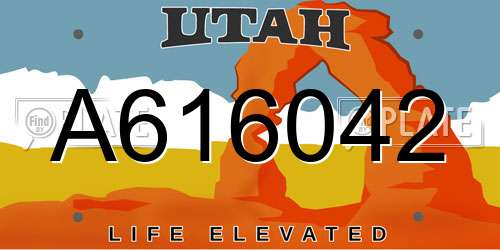 A616042 Utah License Plate