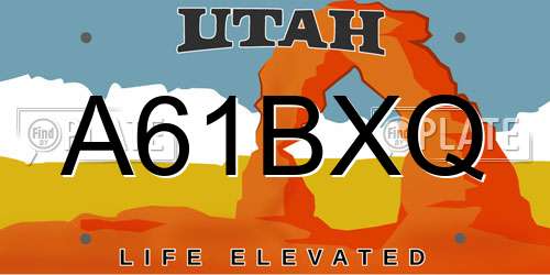 A61BXQ Utah License Plate