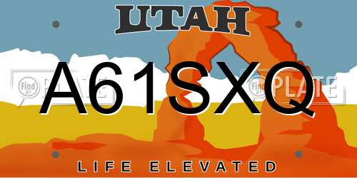 A61SXQ Utah License Plate