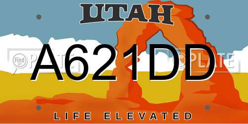 A621DD Utah License Plate