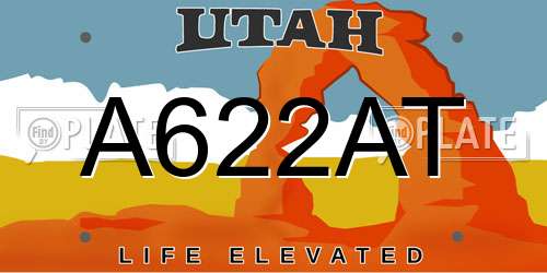 A622AT Utah License Plate