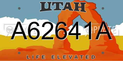 A62641A Utah License Plate