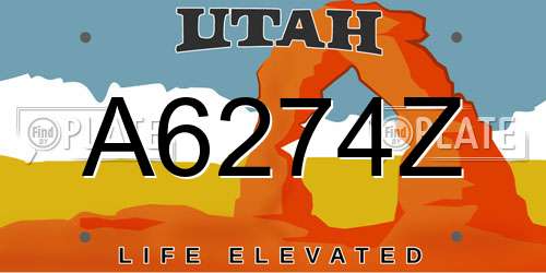 A6274Z Utah License Plate