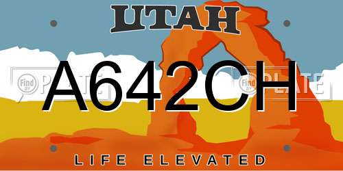 A642CH Utah License Plate
