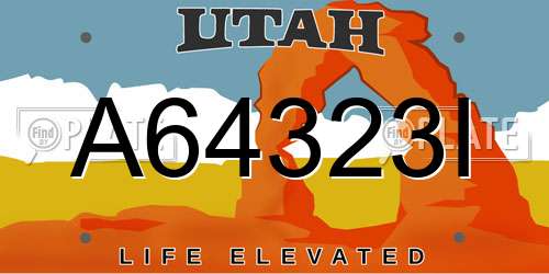 A64323I Utah License Plate