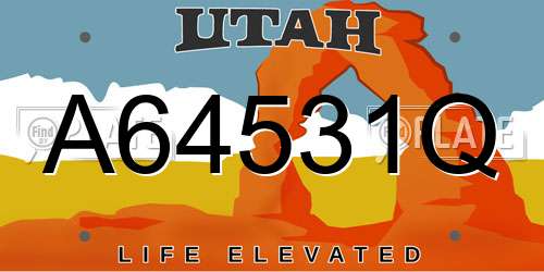 A64531Q Utah License Plate
