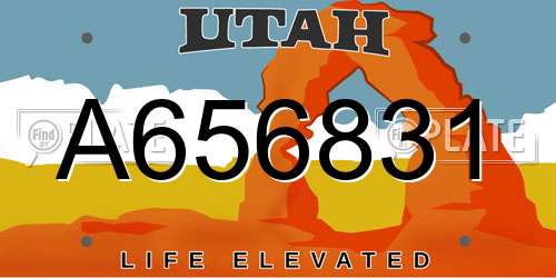 A656831 Utah License Plate