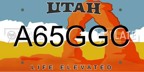 A65GGC Utah License Plate