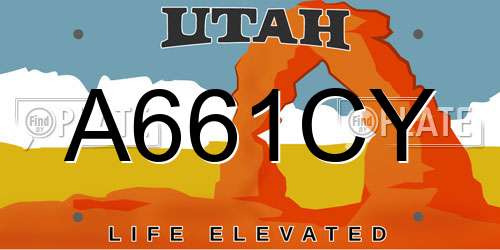 A661CY Utah License Plate