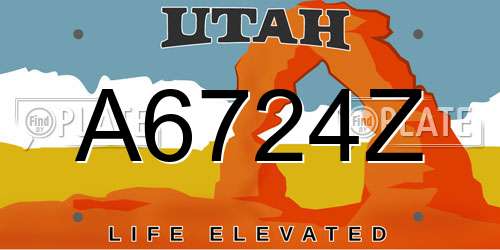 A6724Z Utah License Plate