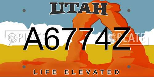 A6774Z Utah License Plate
