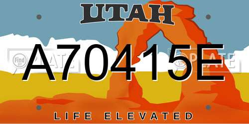 A70415E Utah License Plate