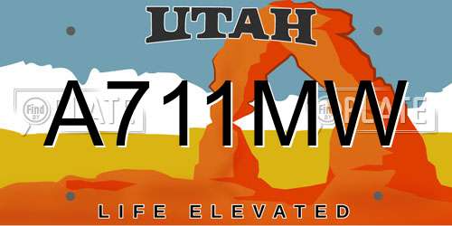 A711MW Utah License Plate