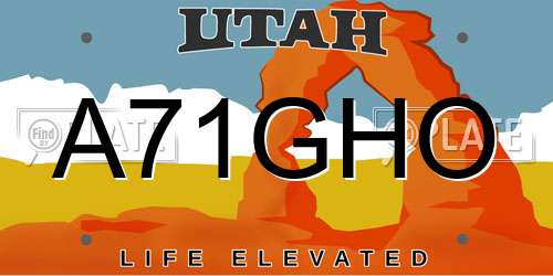 A71GHO Utah License Plate