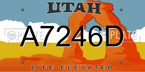 A7246D Utah License Plate