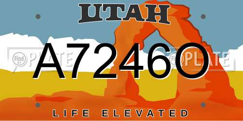 A7246O Utah License Plate