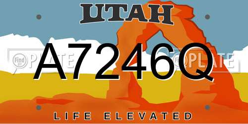 A7246Q Utah License Plate