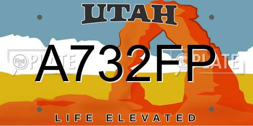A732FP Utah License Plate