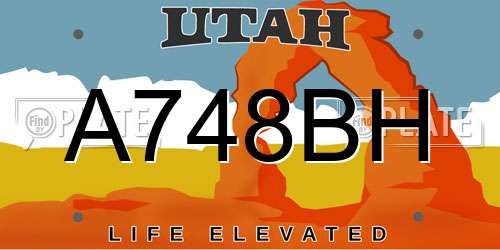 A748BH Utah License Plate