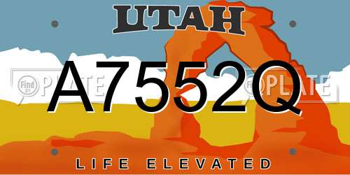 A7552Q Utah License Plate