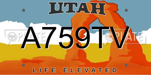 A759TV Utah License Plate