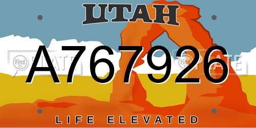 A767926 Utah License Plate