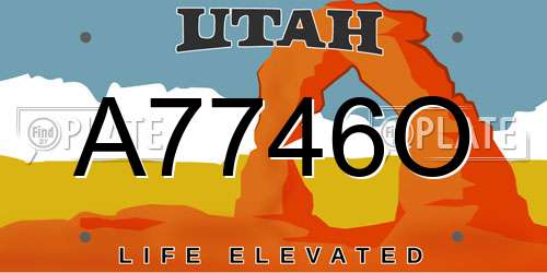 A7746O Utah License Plate