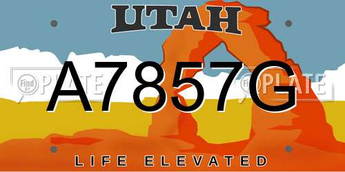 A7857G Utah License Plate