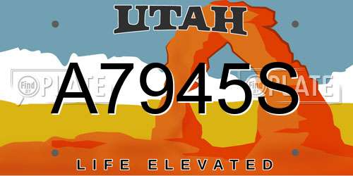 A7945S Utah License Plate