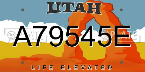 A79545E Utah License Plate