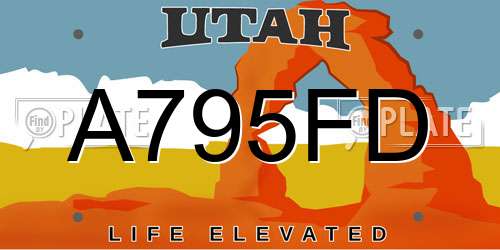 A795FD Utah License Plate