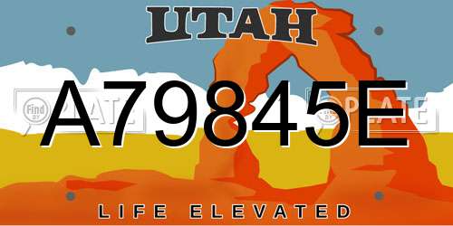 A79845E Utah License Plate